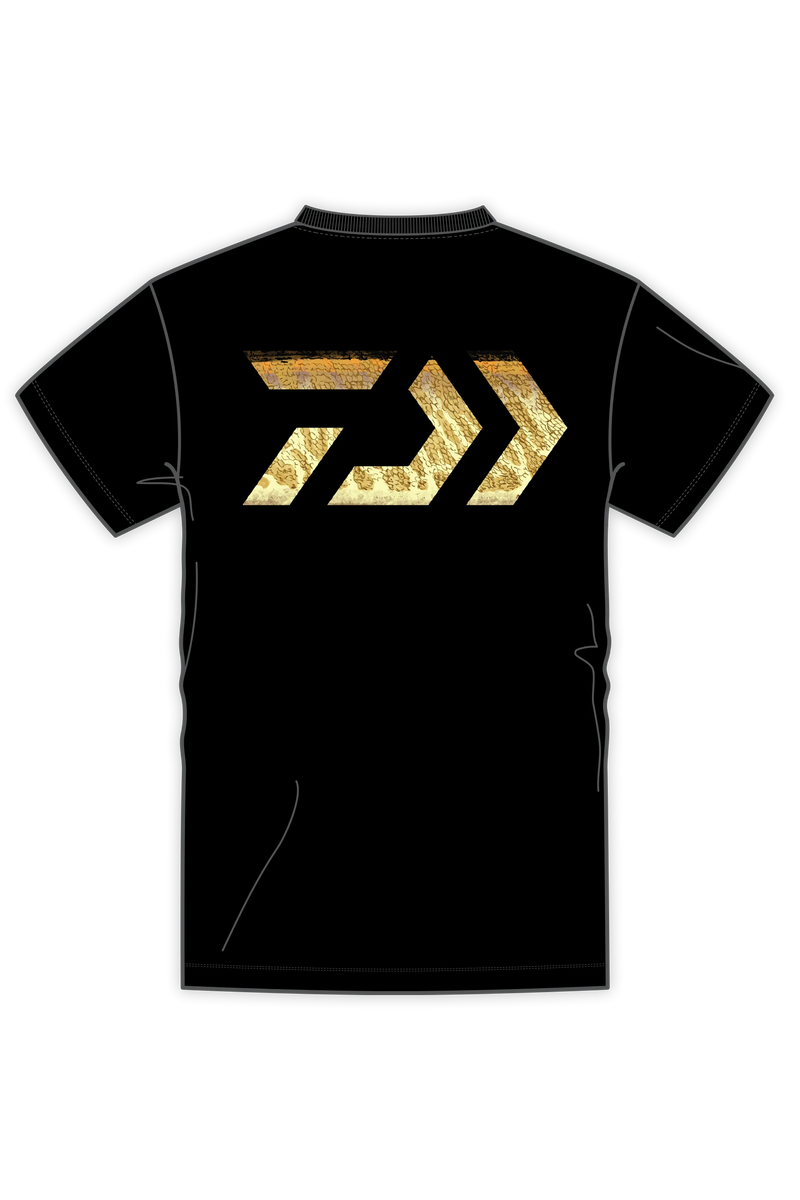 DAIWA D-VEC Bass Fishing Skin Print T-Shirt - Black, Size M - 100% Cotton Comfort - View #4