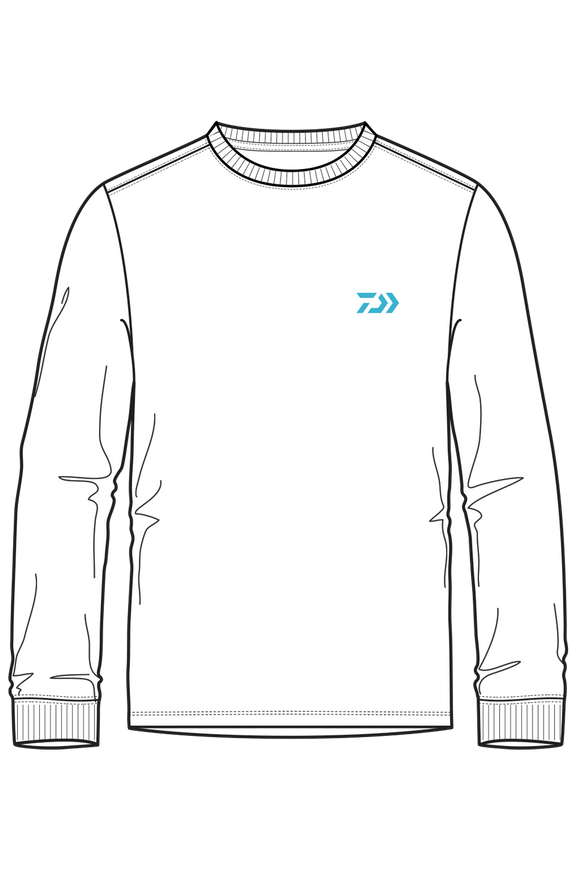 D-Vec Tuna Fish Logo Wht Ls T-Shirt