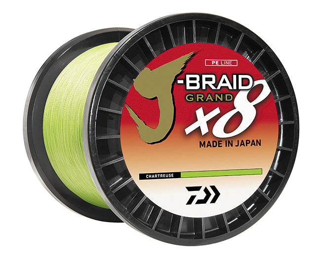 Daiwa 6 lb J-Braid X8 Grand Braided Line Chartreuse, 150 yards