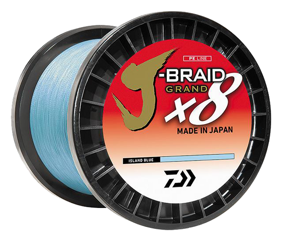 Daiwa Tresse 8 Brins J-Braid Grand X8 135m PE0.6 Bleu - Diamètre 0.06mm Résistance 5kg