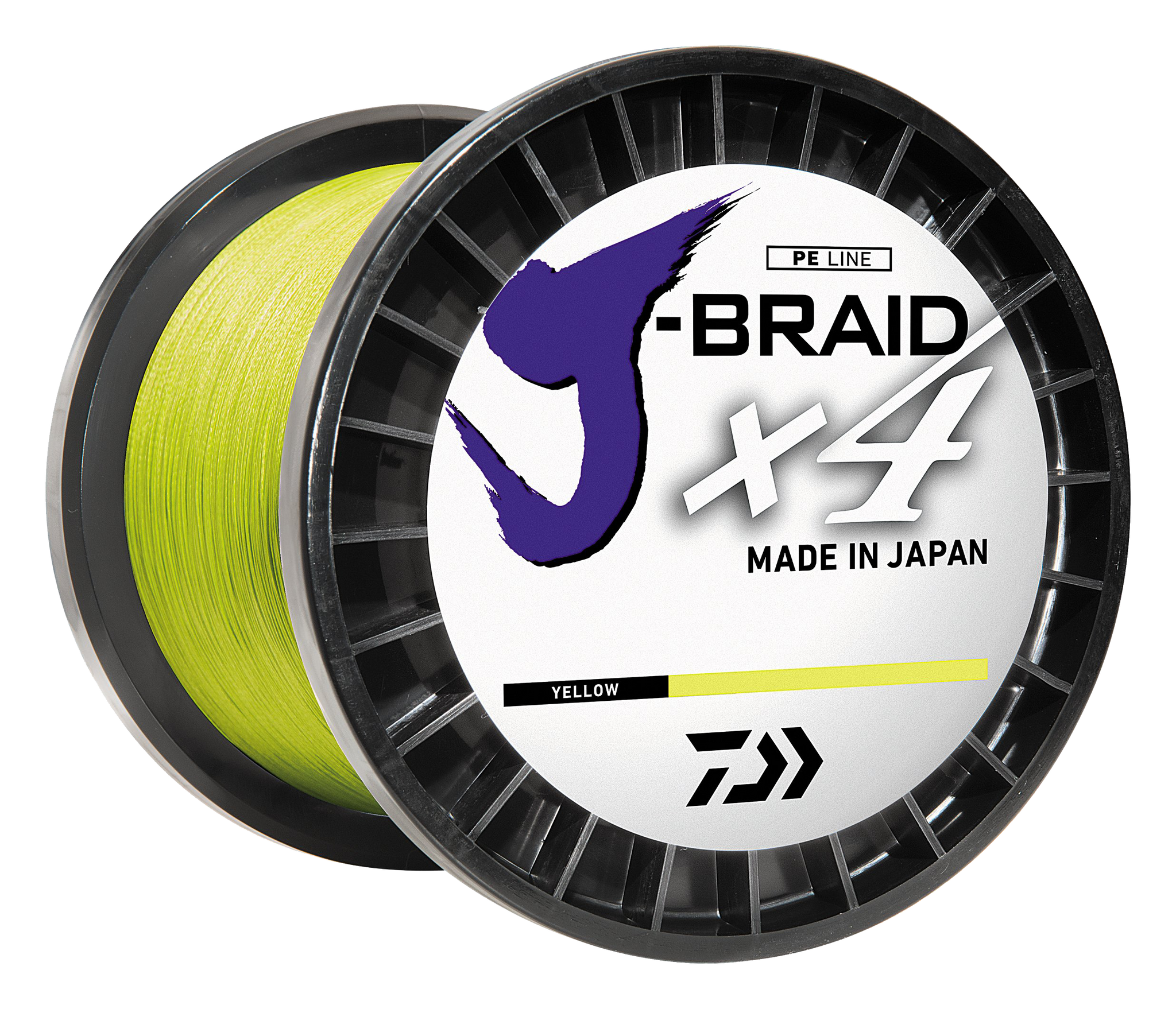 Daiwa J-Braid X4 Braided Line 150 Yards Fluorescent Yellow — Discount Tackle
