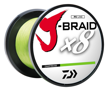 Daiwa J-Braid 300M 8-Strand Woven Round Braid Line, Chartreuse, 20