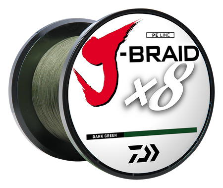 Daiwa J-Braid x8 GRAND Braided Line DARK GREEN 30lb, 3000yd