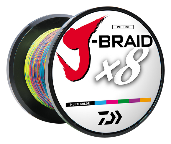 color coded braided fishing line J-BRAID x8 BRAIDED LINE