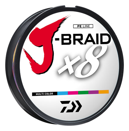 30lb Daiwa J-BRAID X8 Multi-Color 330yds.